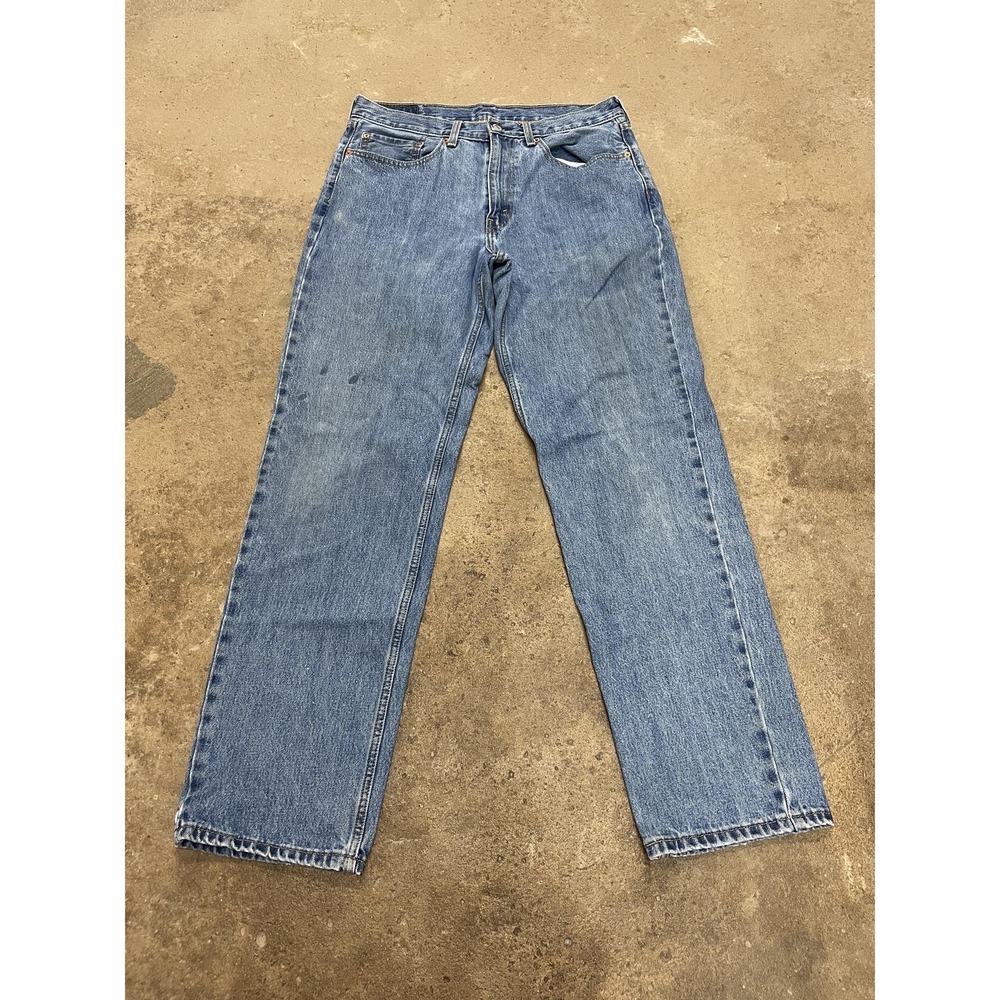 Levis 550 Jeans Mens 34x34 Medium Wash Blue Denim Relaxed‎ Fit Tapered Zip Fly